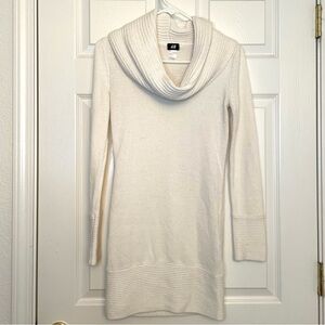 Cream Cowl Neck Sweater Dress